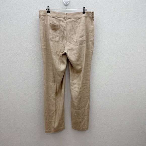NYDJ Stretch Linen Khaki Trouser Pants MAKB2219 Womens size 14 - Picture 8 of 10